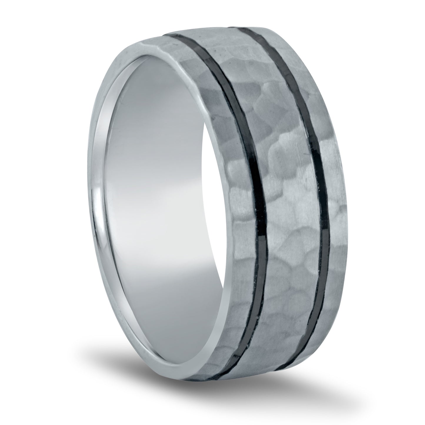 hammered-mate-white-gold-Platinum-weddingband-wholesale-rings