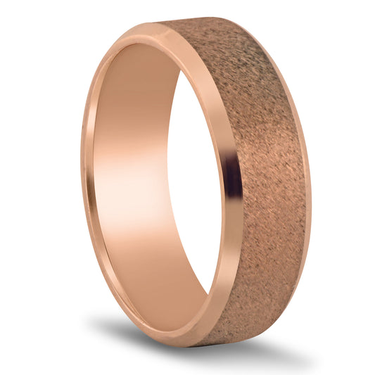 Rose-gold-wedding-band-textured-beveled-wholesale-rings