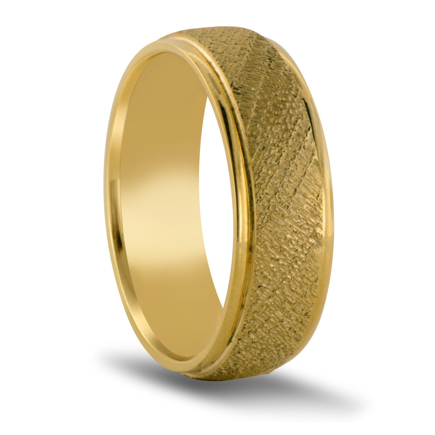 Yellow-gold-beveled-Wedding-bandTextured-wholesale-rings